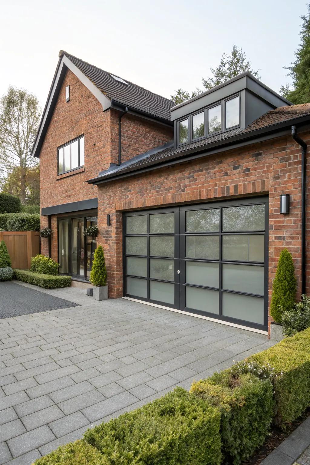 Glass panels offer a sleek and airy modern touch.