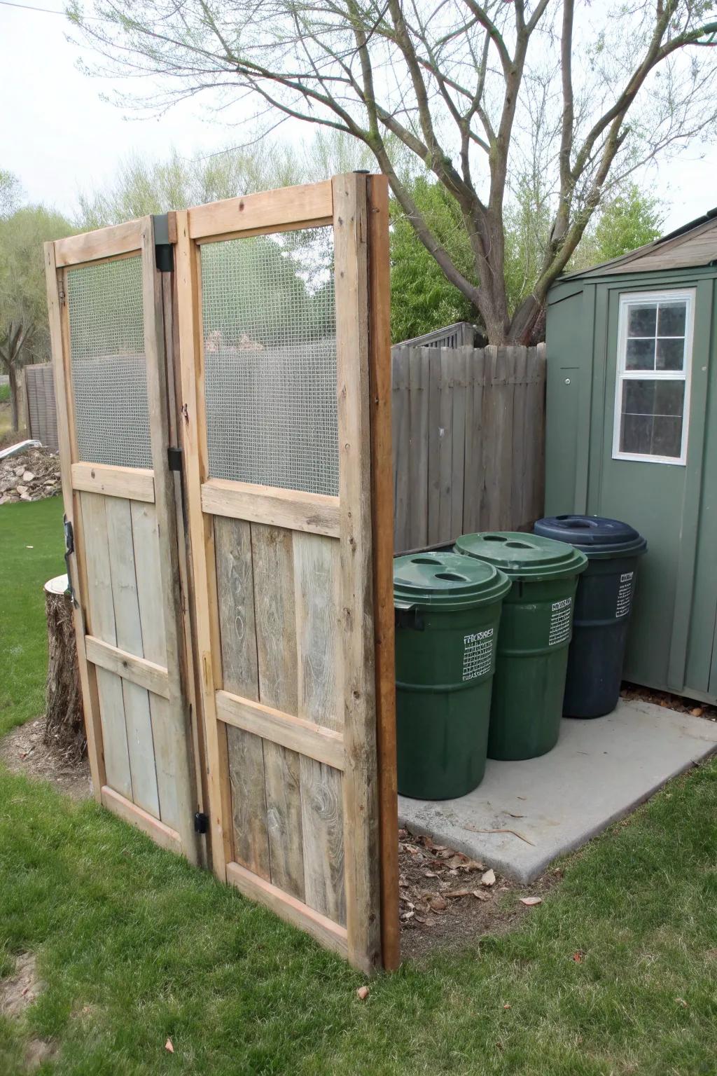 Unique screens made from recycled materials offering an eco-friendly concealment.