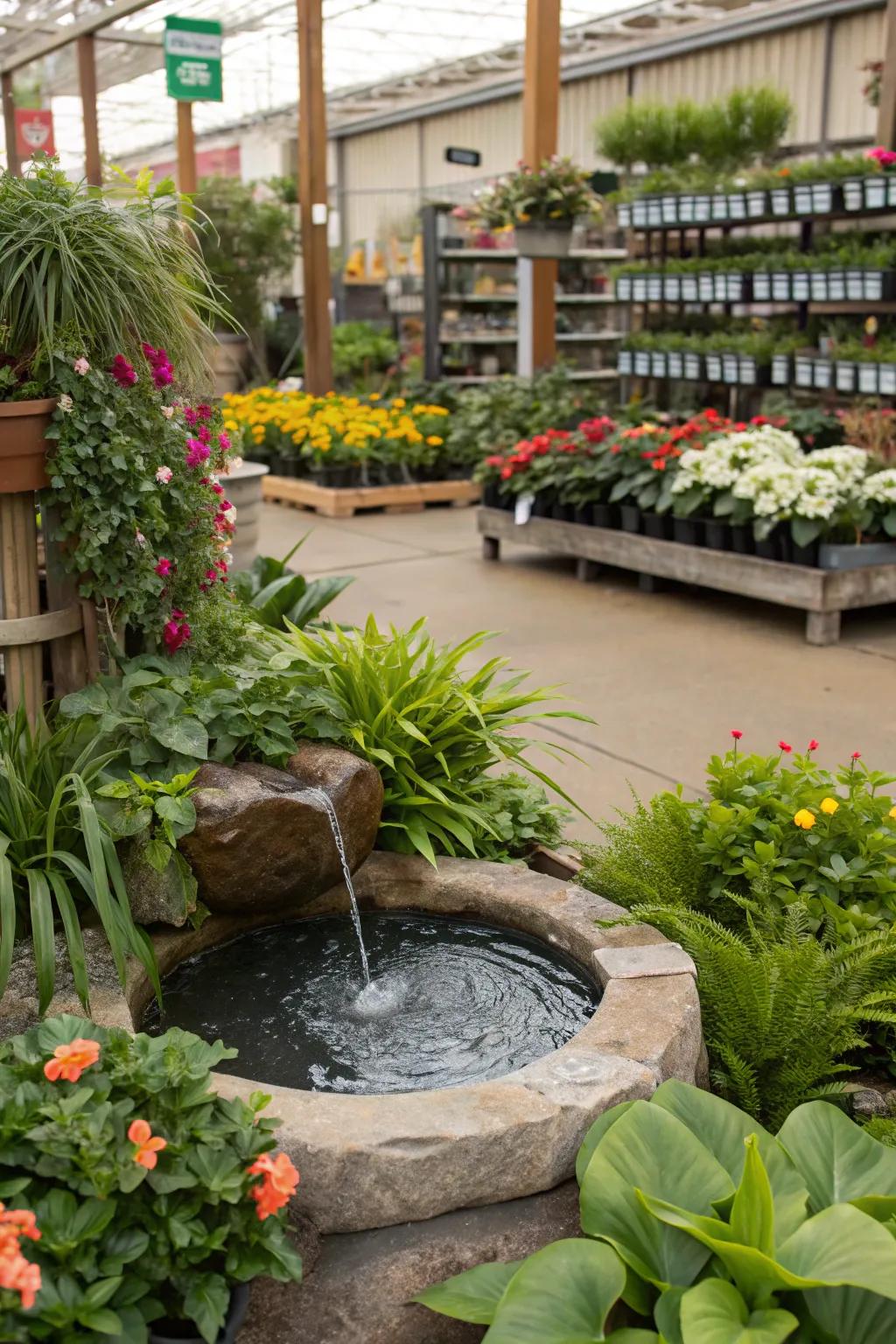 Tranquil water feature adding serenity to the garden.