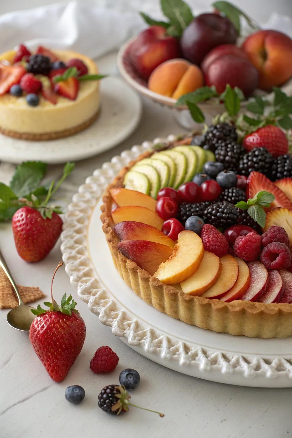 A delightful seasonal fruit dessert to conclude the garden dinner.