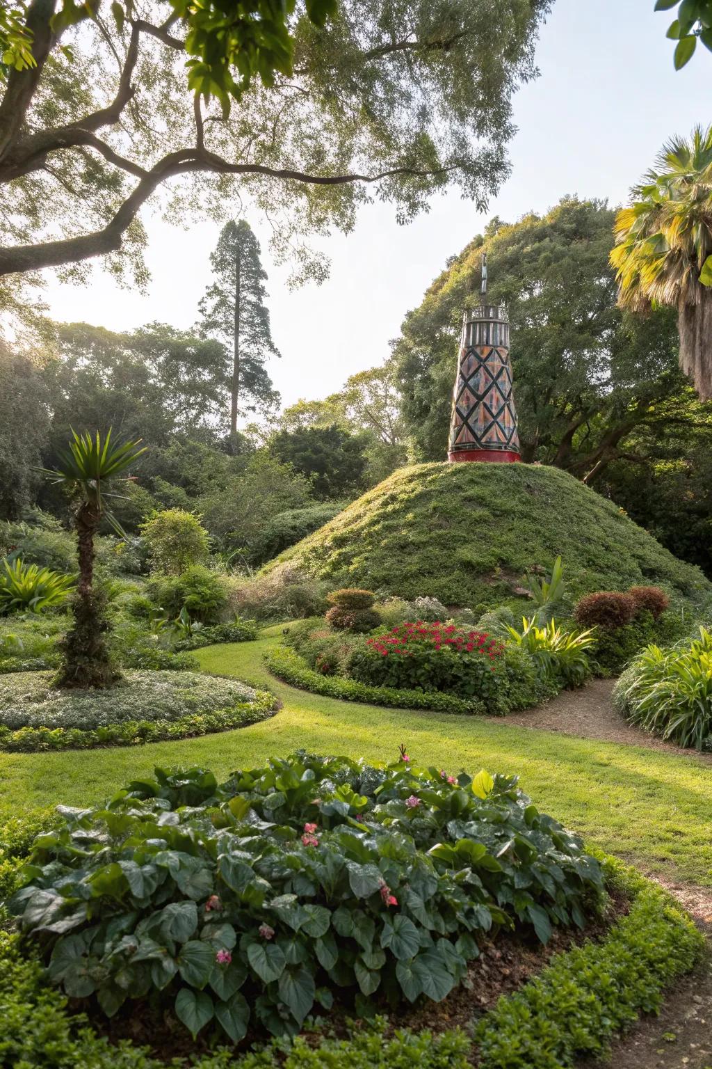 Art installations provide a creative focal point.