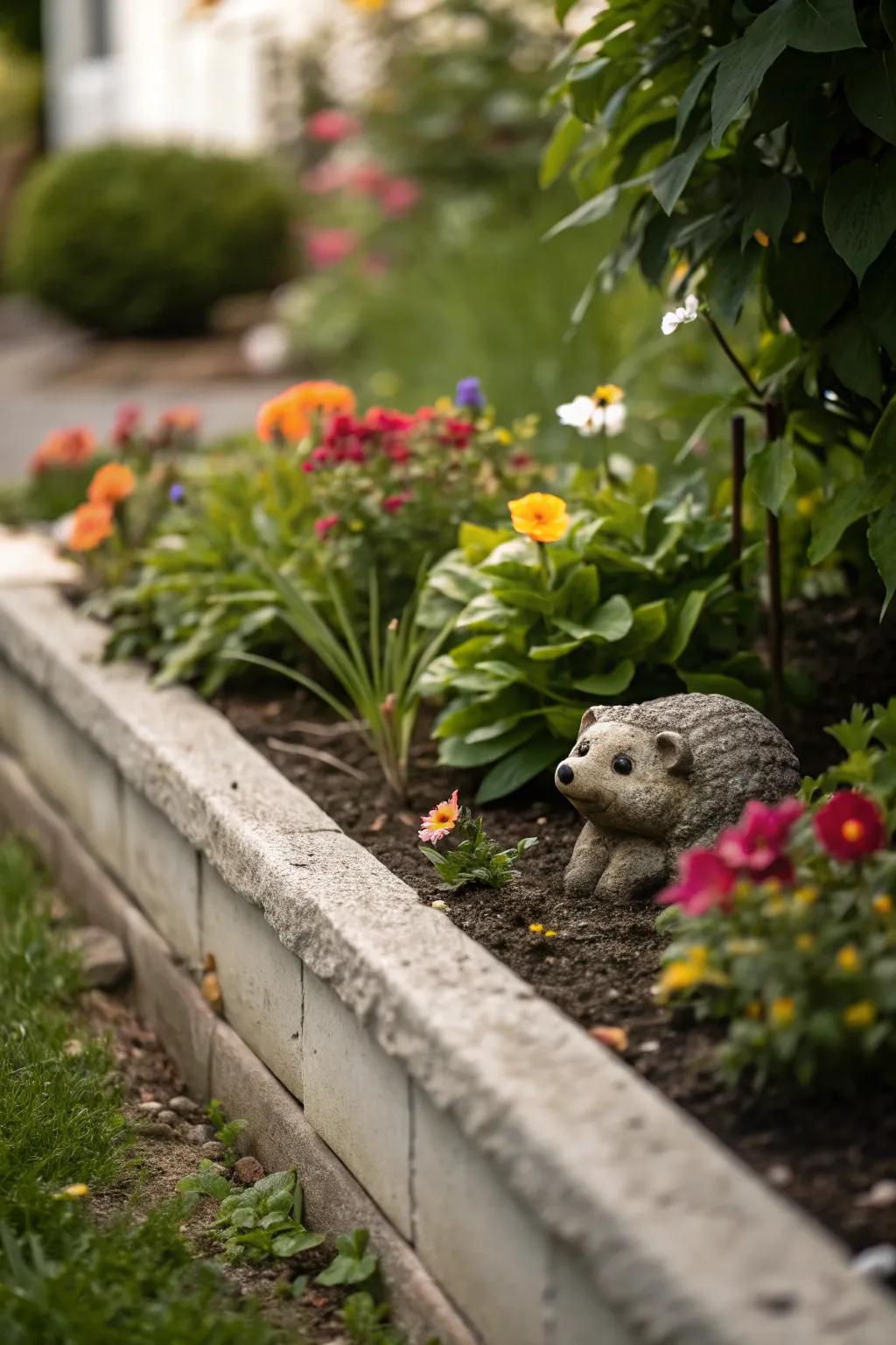 Add whimsical charm with adorable stone animals.