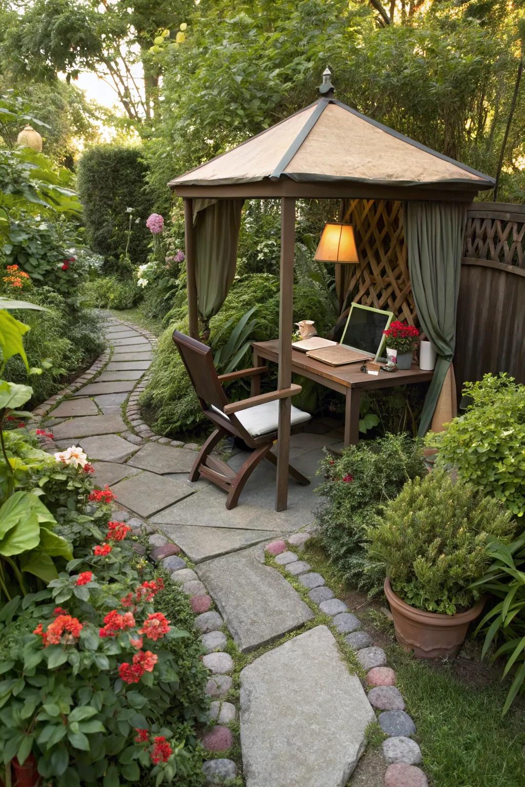Garden offices: work amidst nature's beauty.