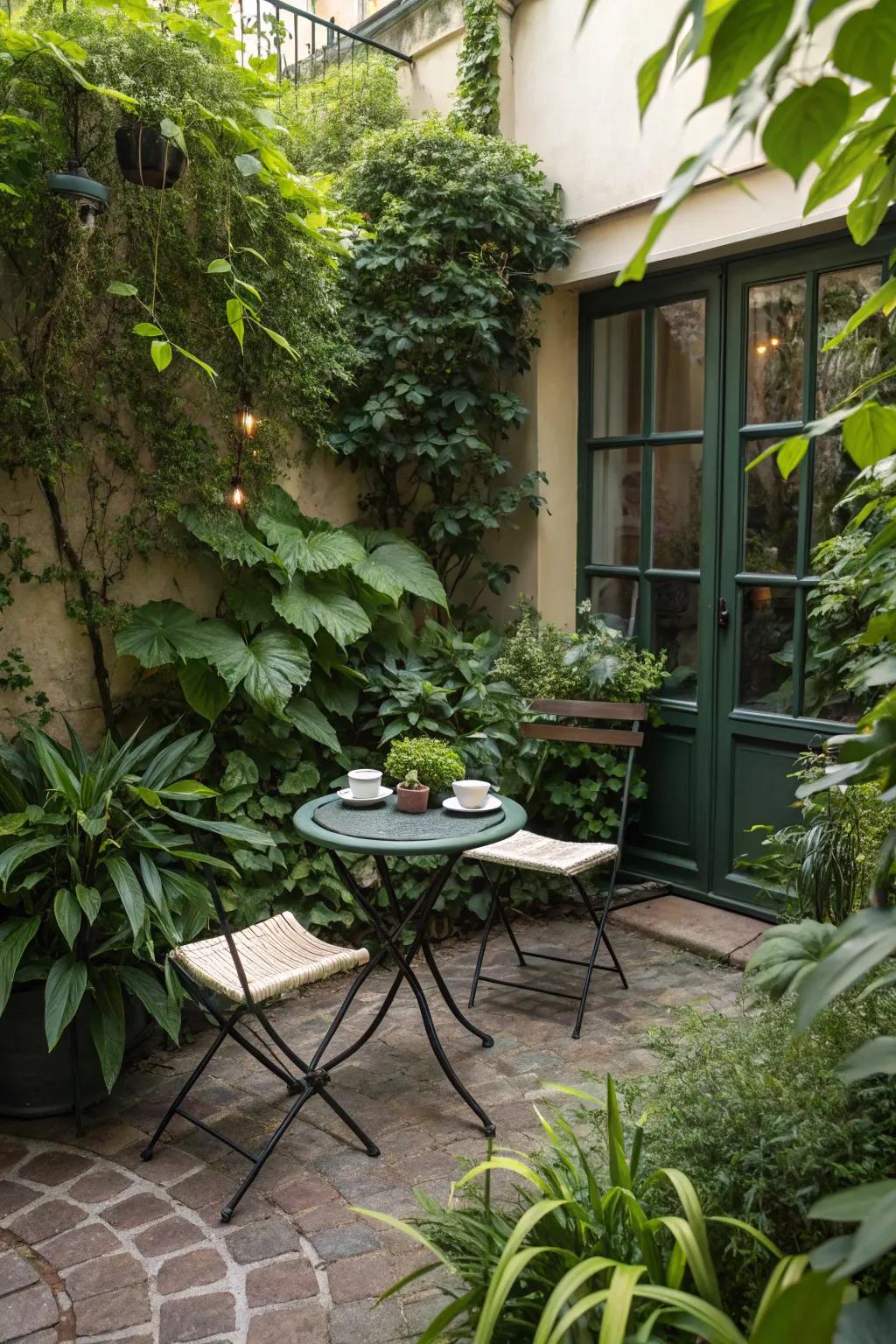 A bistro nook adds a touch of European charm to your garden.