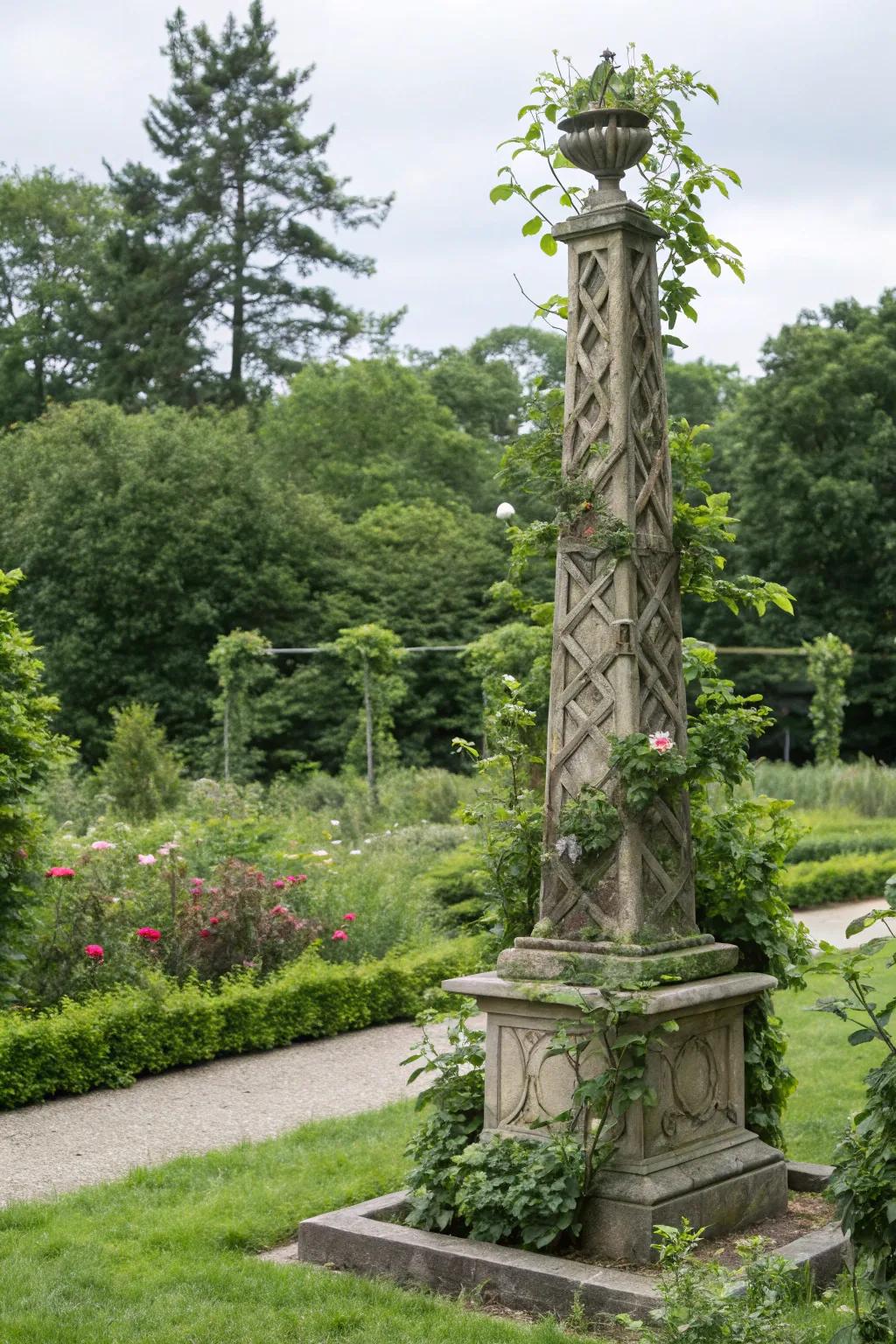 Elevate your garden with sculptural obelisks.