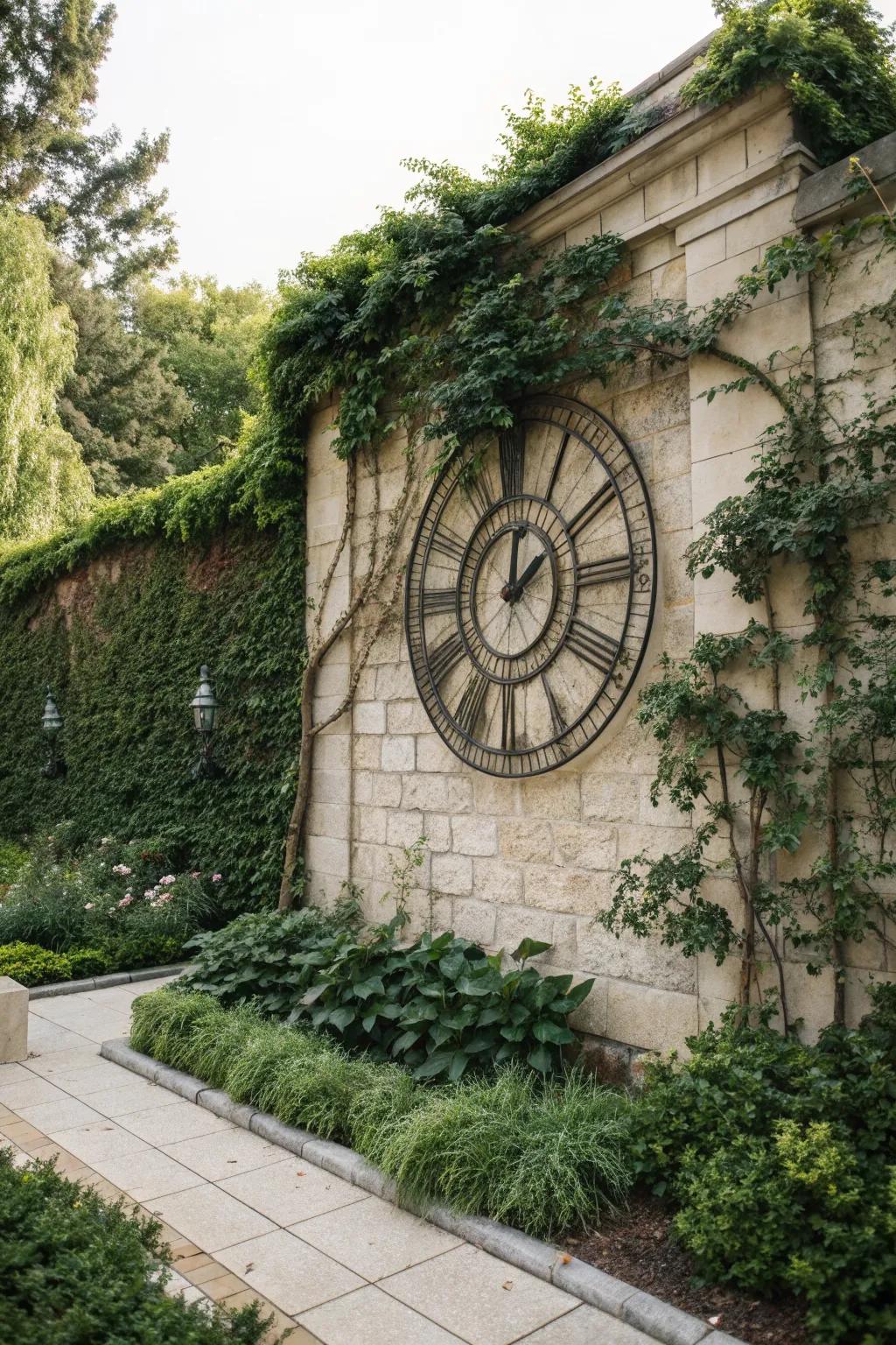 Garden clocks blend function and style on your outdoor wall.