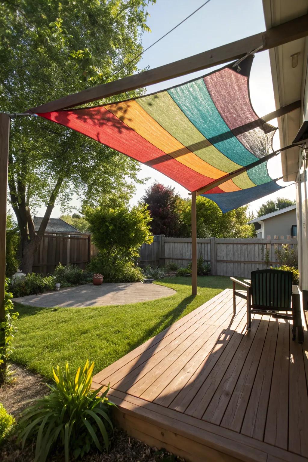 Shade sails offer both style and sun protection.