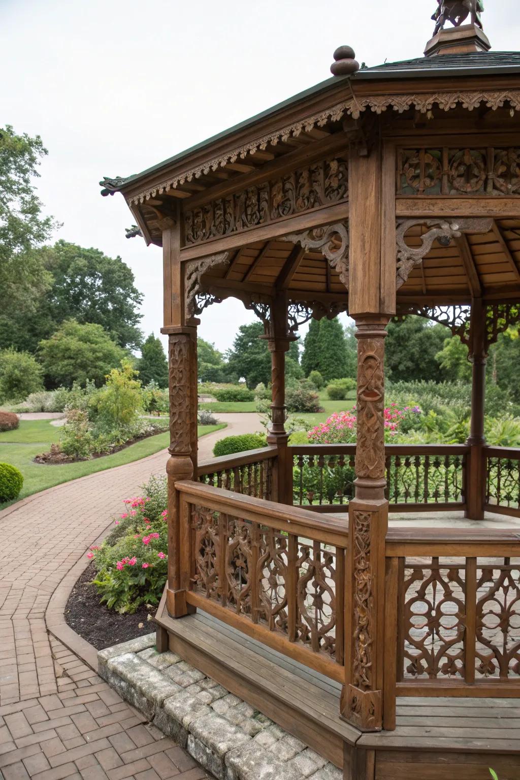 Custom carvings turn your gazebo into a piece of art.
