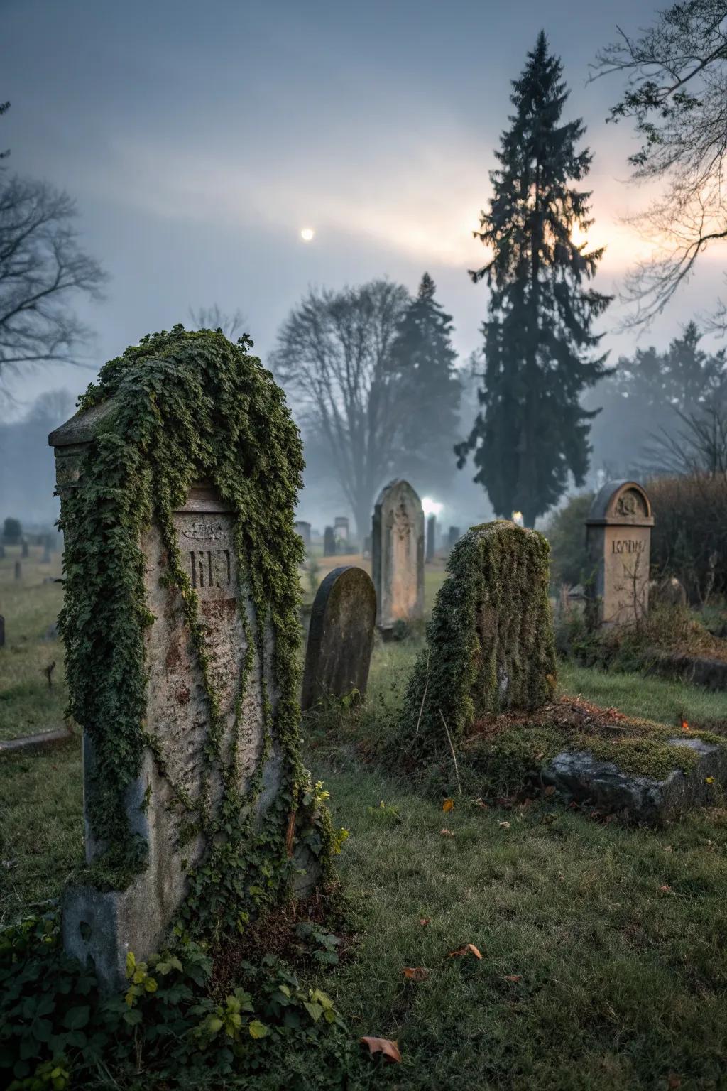 Vintage gravestones bring a touch of nostalgia to your Halloween decor.