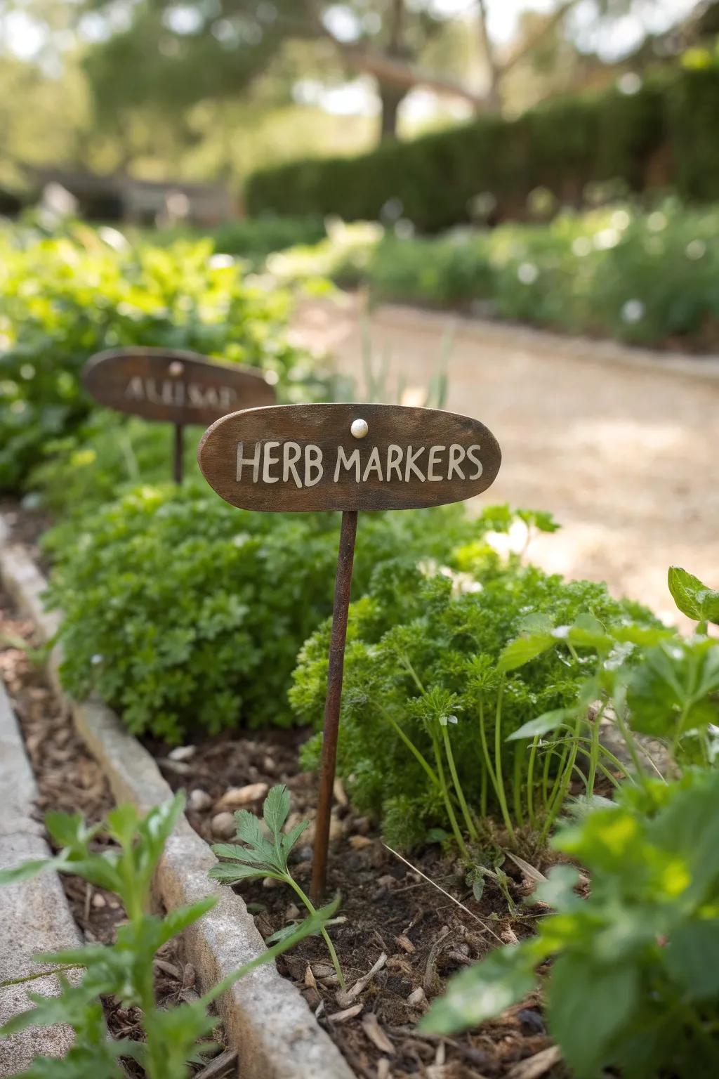 Add nostalgic charm with vintage herb markers.