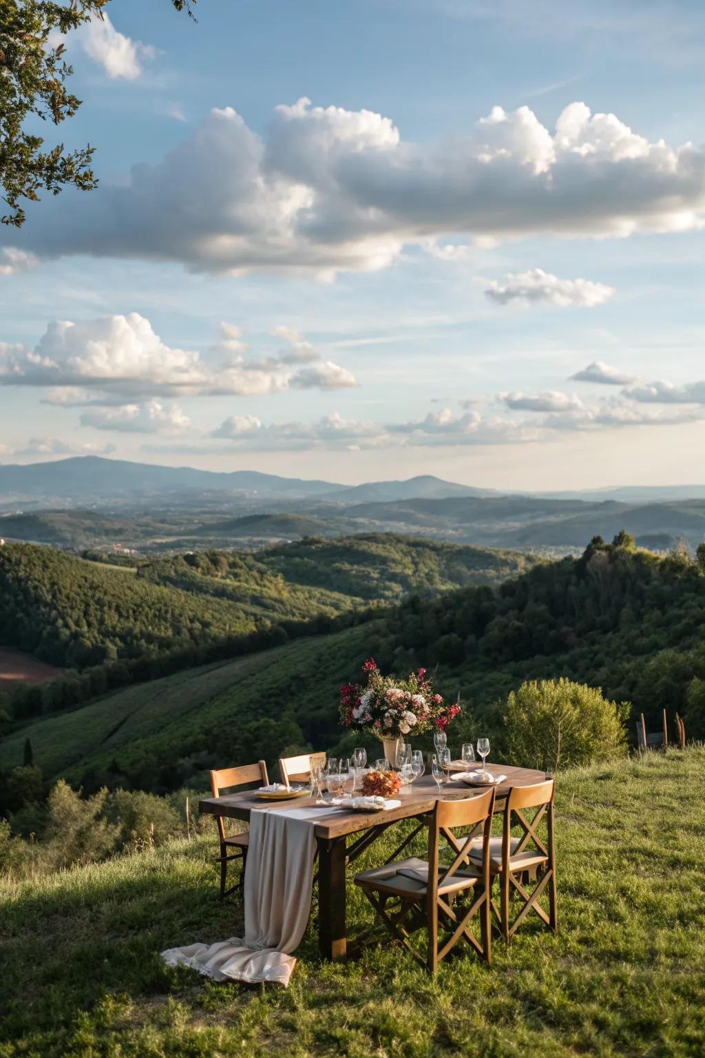 Hillside dining combines great food with great views.