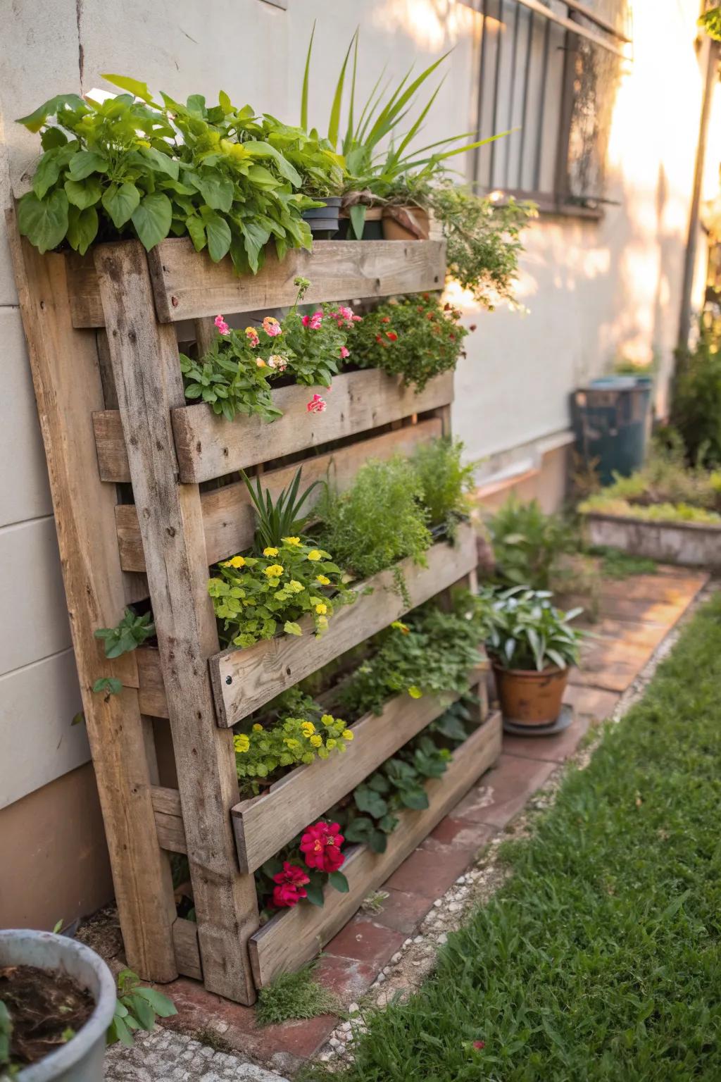 Pallets offer creative and budget-friendly garden solutions.