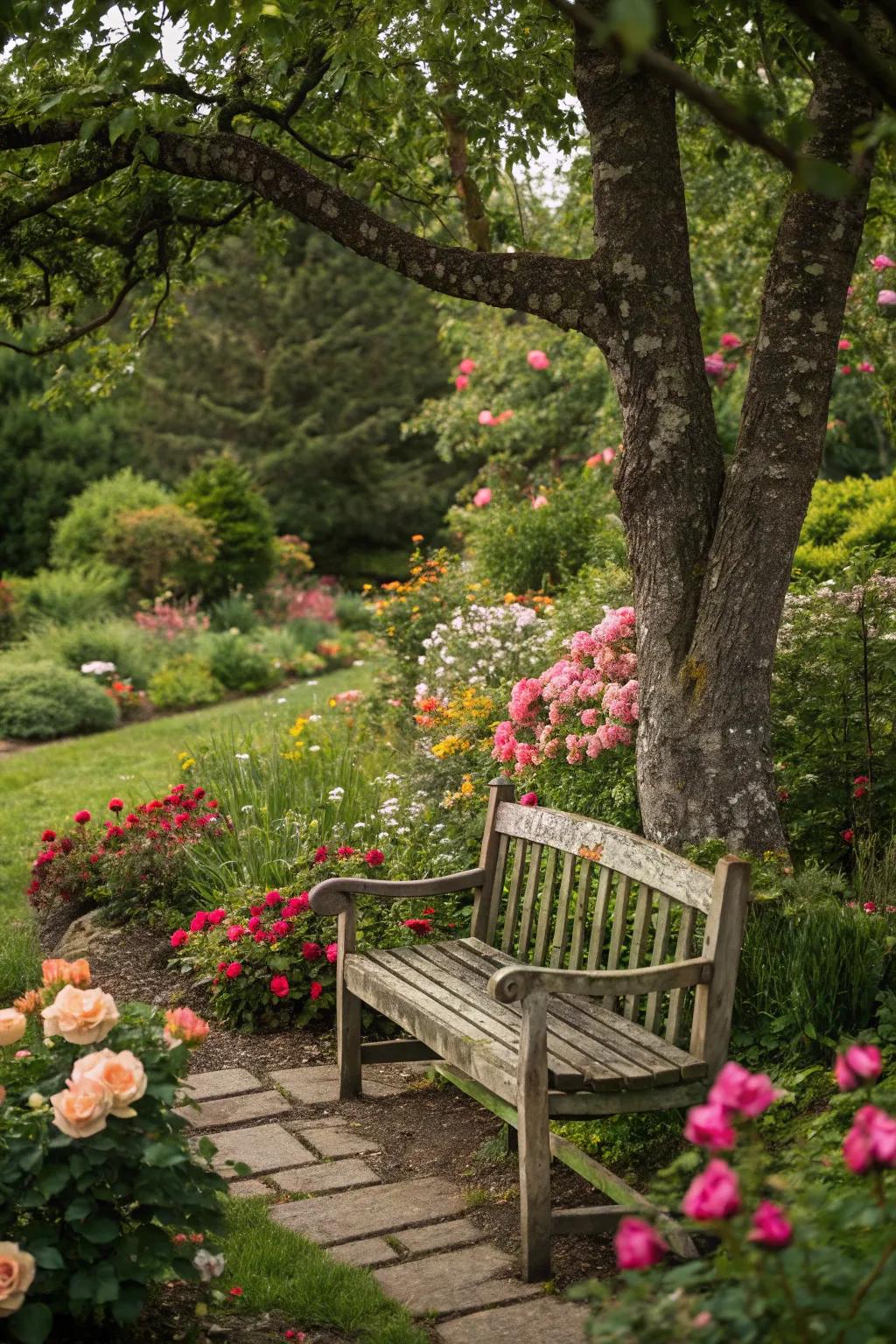 Seating nooks provide a peaceful retreat to enjoy your garden.