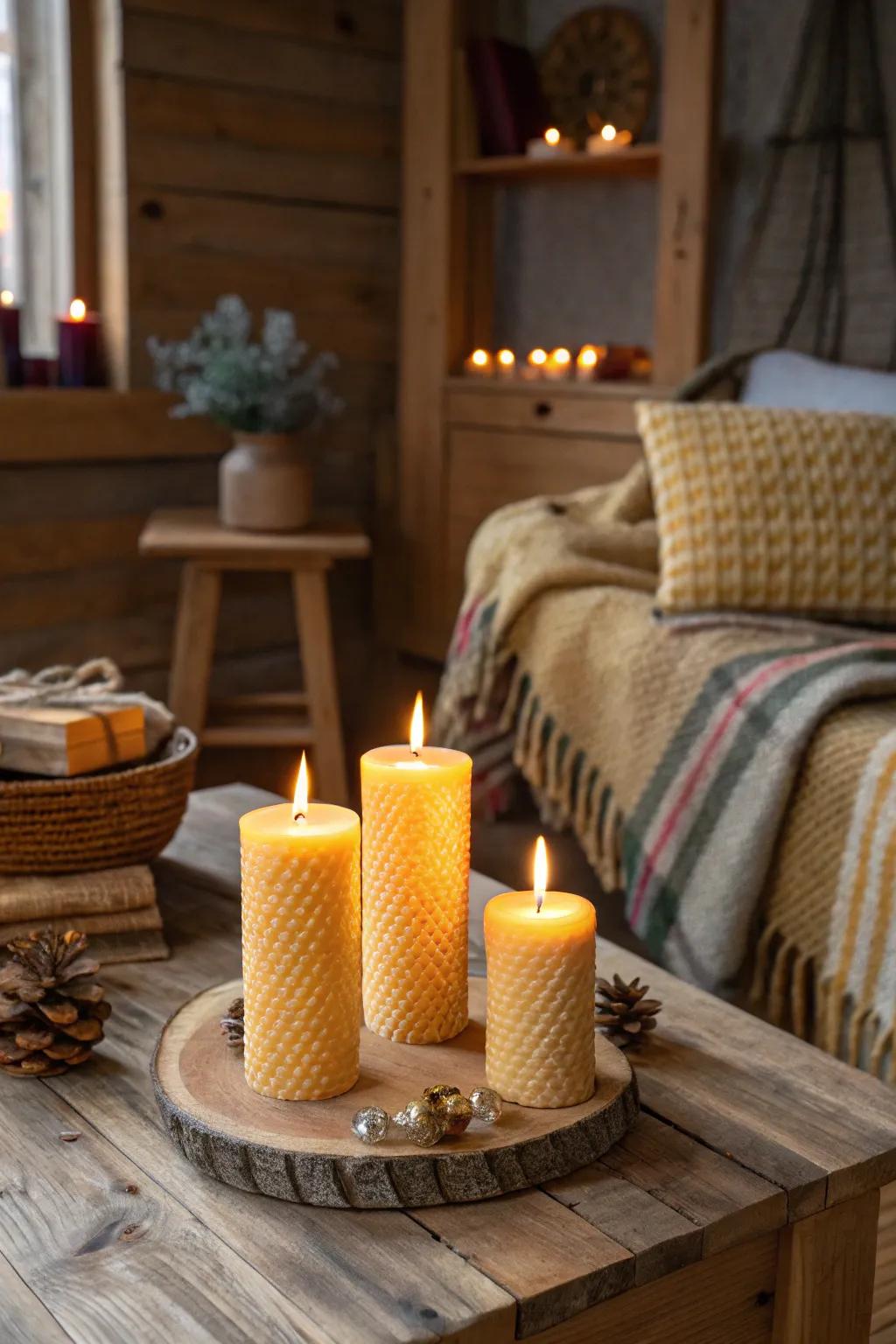 Warm and inviting: The magic of handmade beeswax candles.