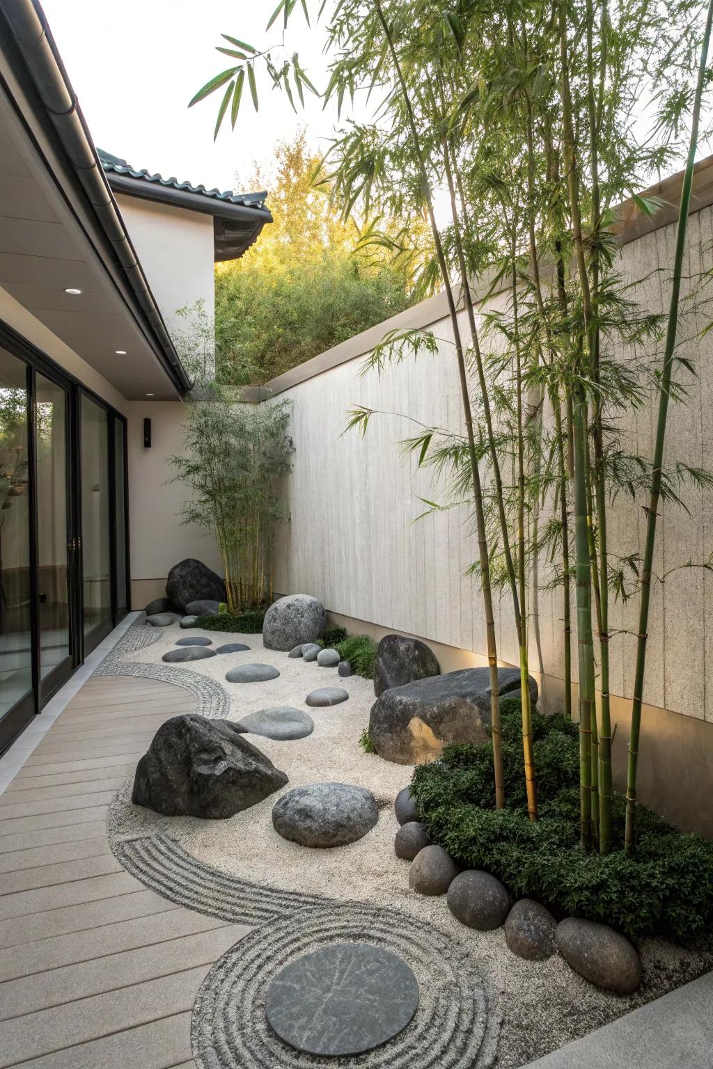A Zen corner brings tranquility and balance to your courtyard.