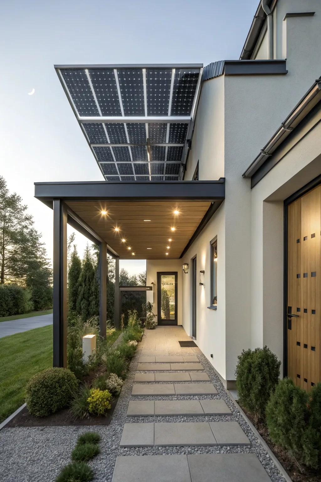 A solar panel canopy that powers up with style.