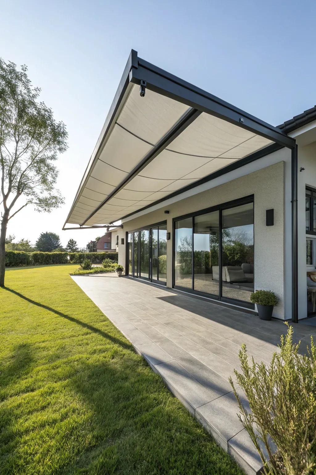 A foldable overhang that adapts to your needs.