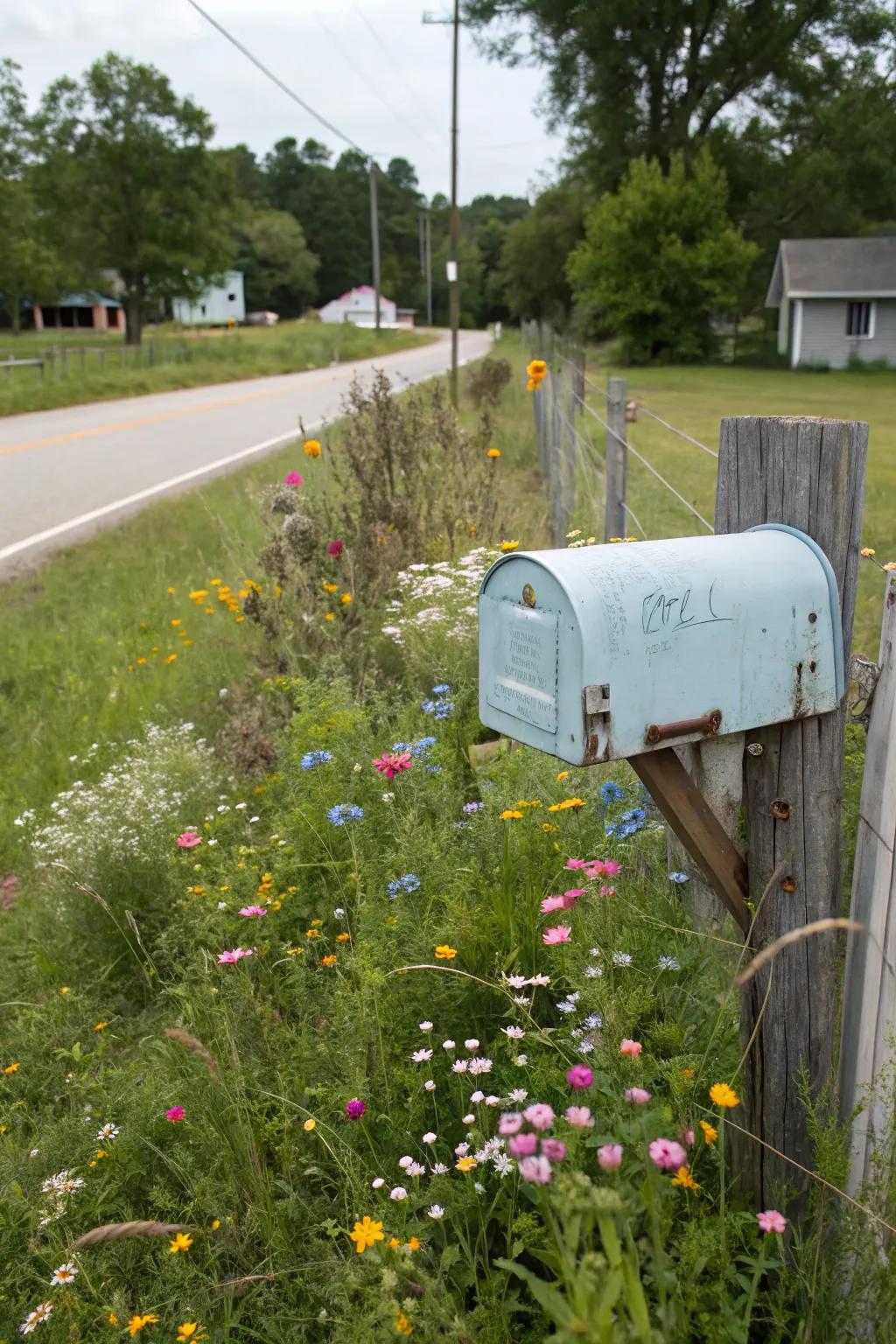Wildflowers create a carefree, natural vibe.
