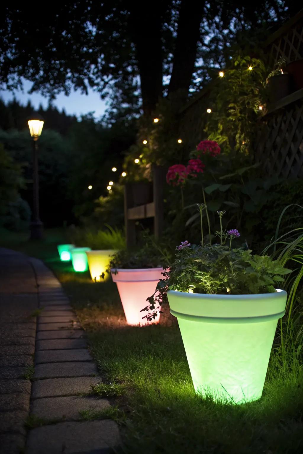 Enchant your garden with glow-in-the-dark designs.