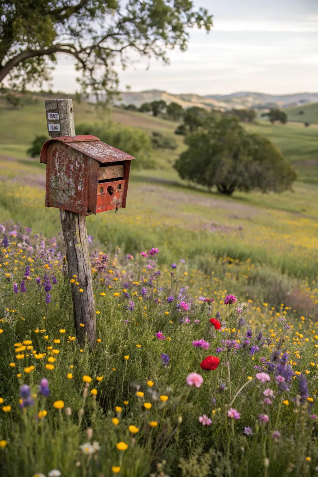 Wildflowers bring a natural and vibrant touch to your mailbox area.
