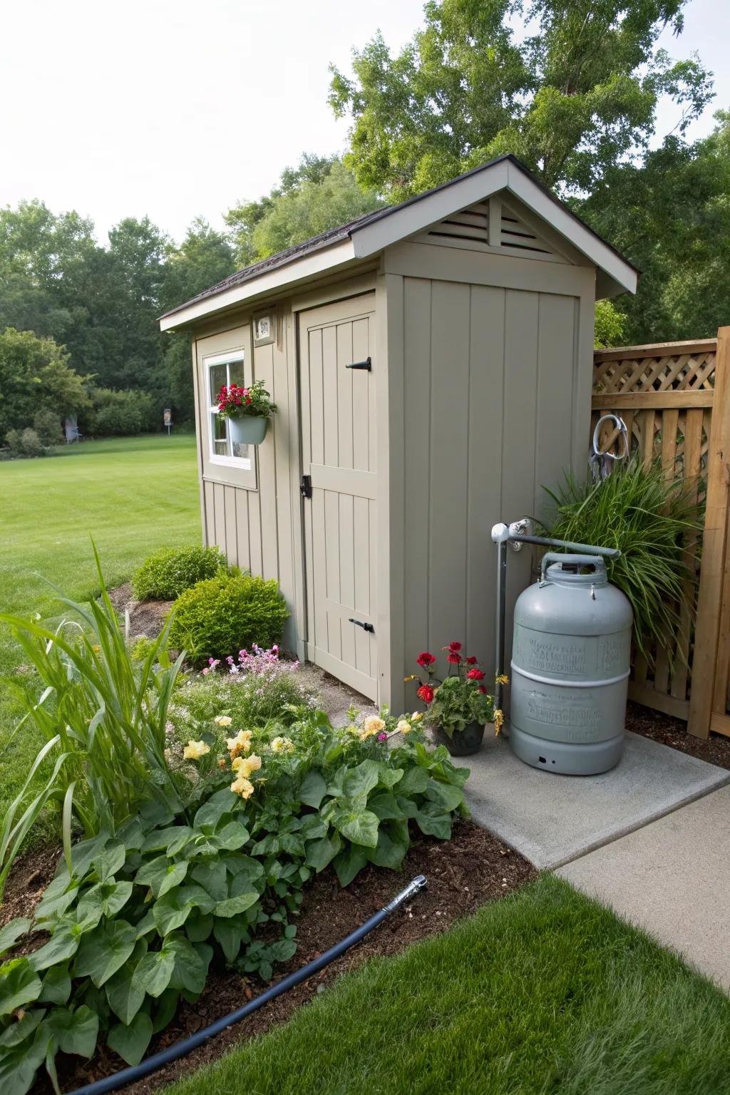 Existing garden structures provide strategic and effective concealment.