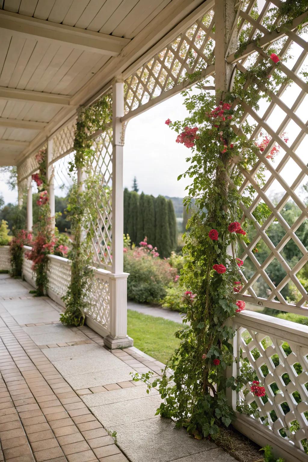 Artful lattice partitions on a patio