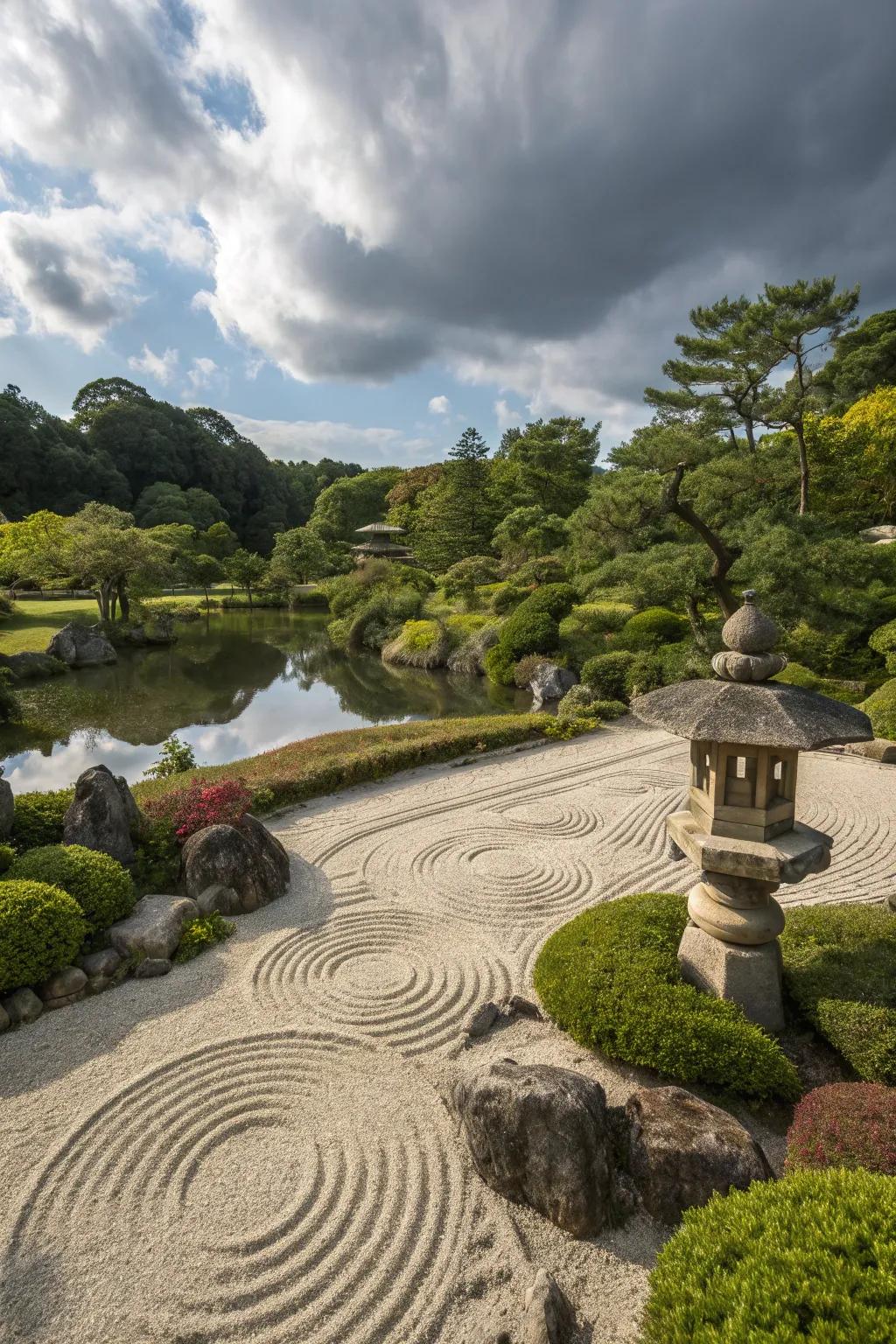 Sand patterns offer a creative, changeable edging option.