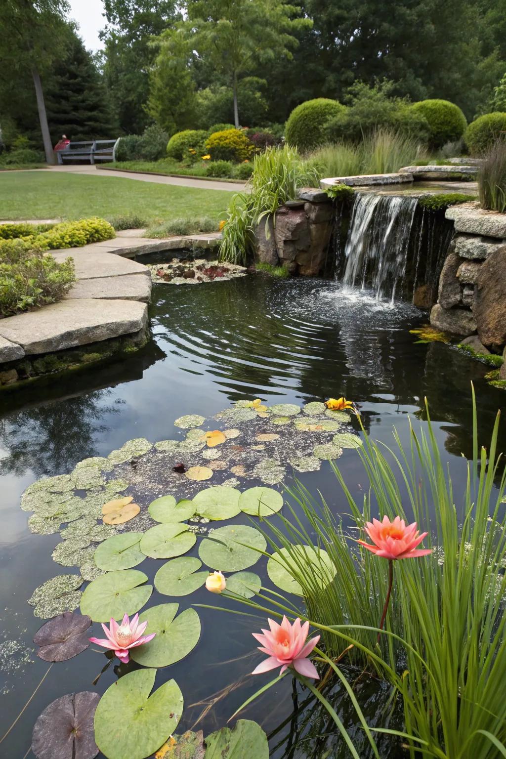 Aquatic plants bring life and color to your koi pond.