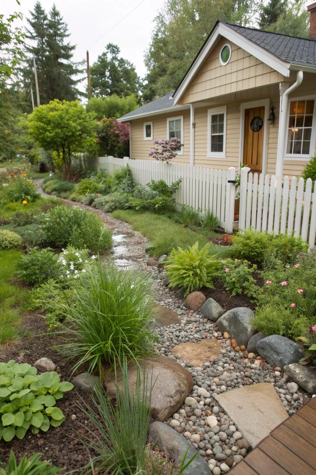 Go green with sustainable landscaping elements.