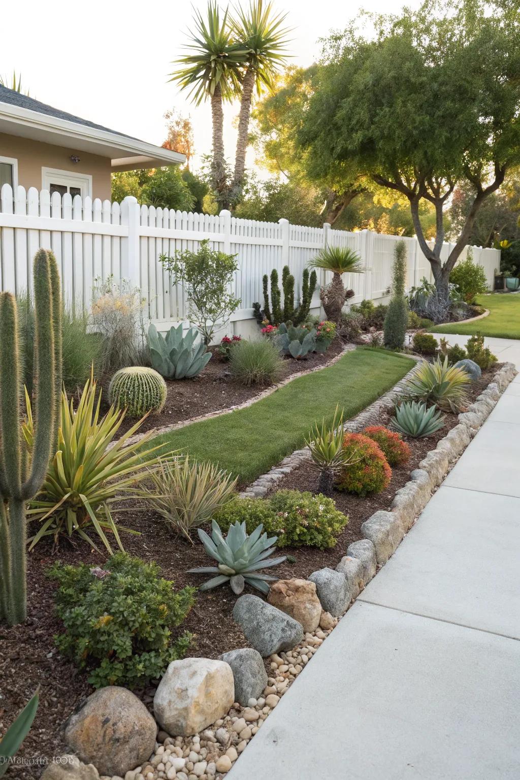 Save water with stylish xeriscaping solutions.