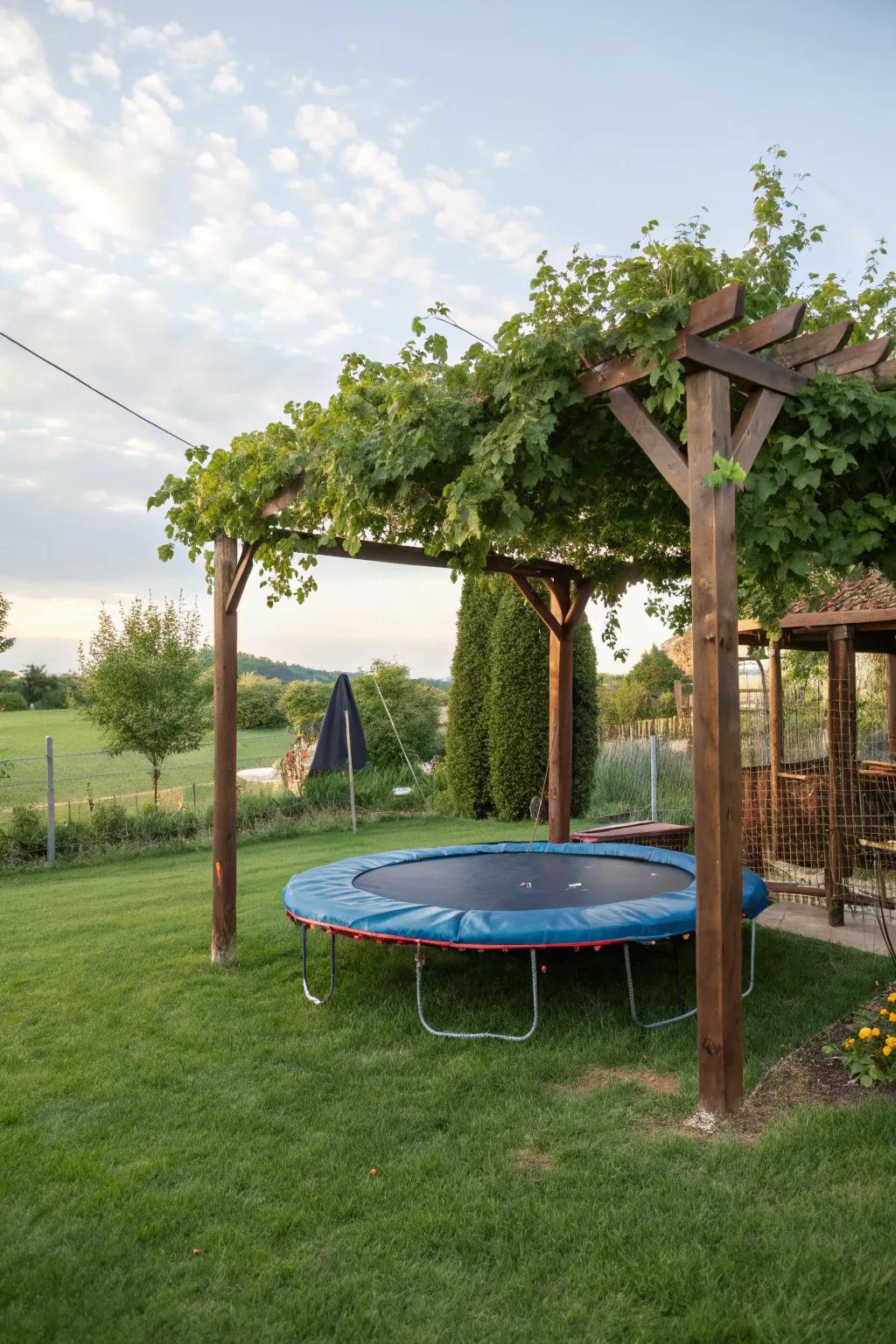 A shade structure protects from the sun and adds comfort.