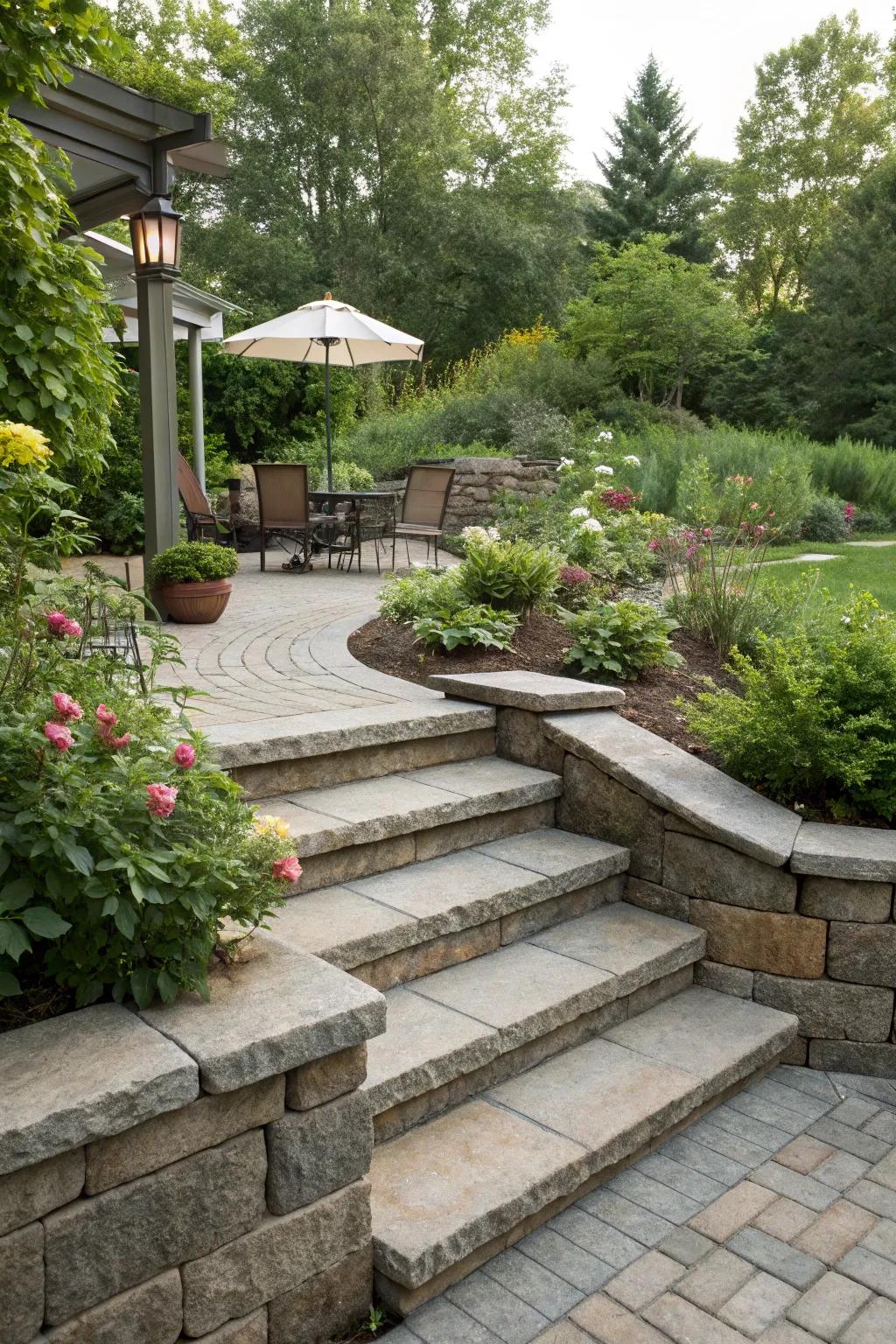 Enhance your garden with DIY block steps.