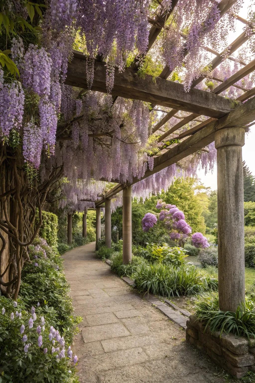Pergolas or arbors add structure and charm to any garden.
