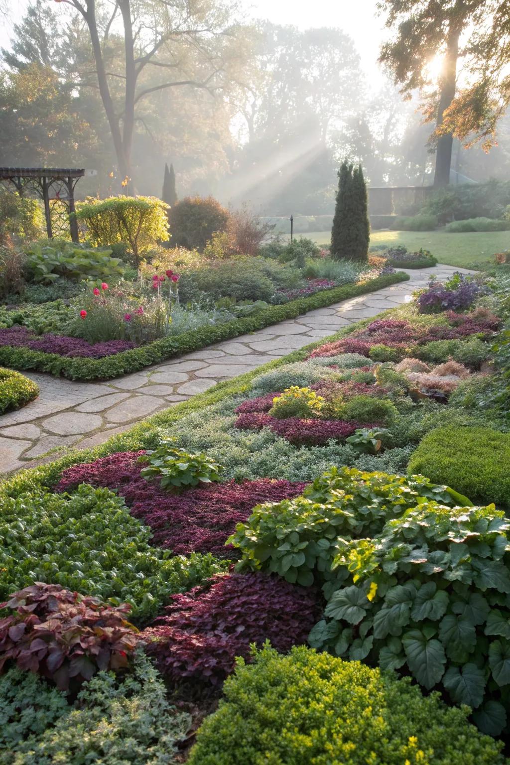 Ground covers provide an easy-care solution for enhancing garden aesthetics.