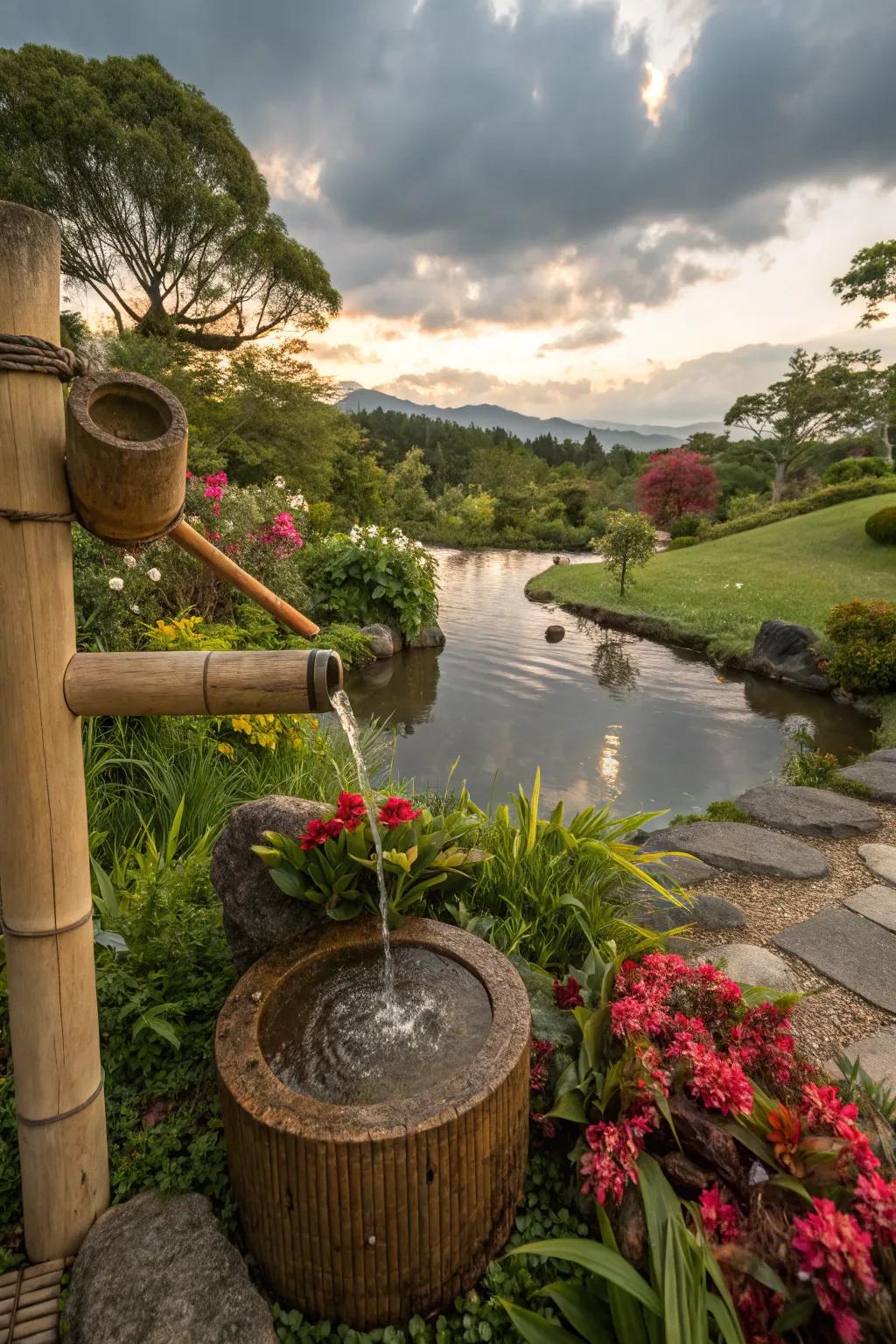 Combine bamboo with water features for a garden that soothes and inspires.