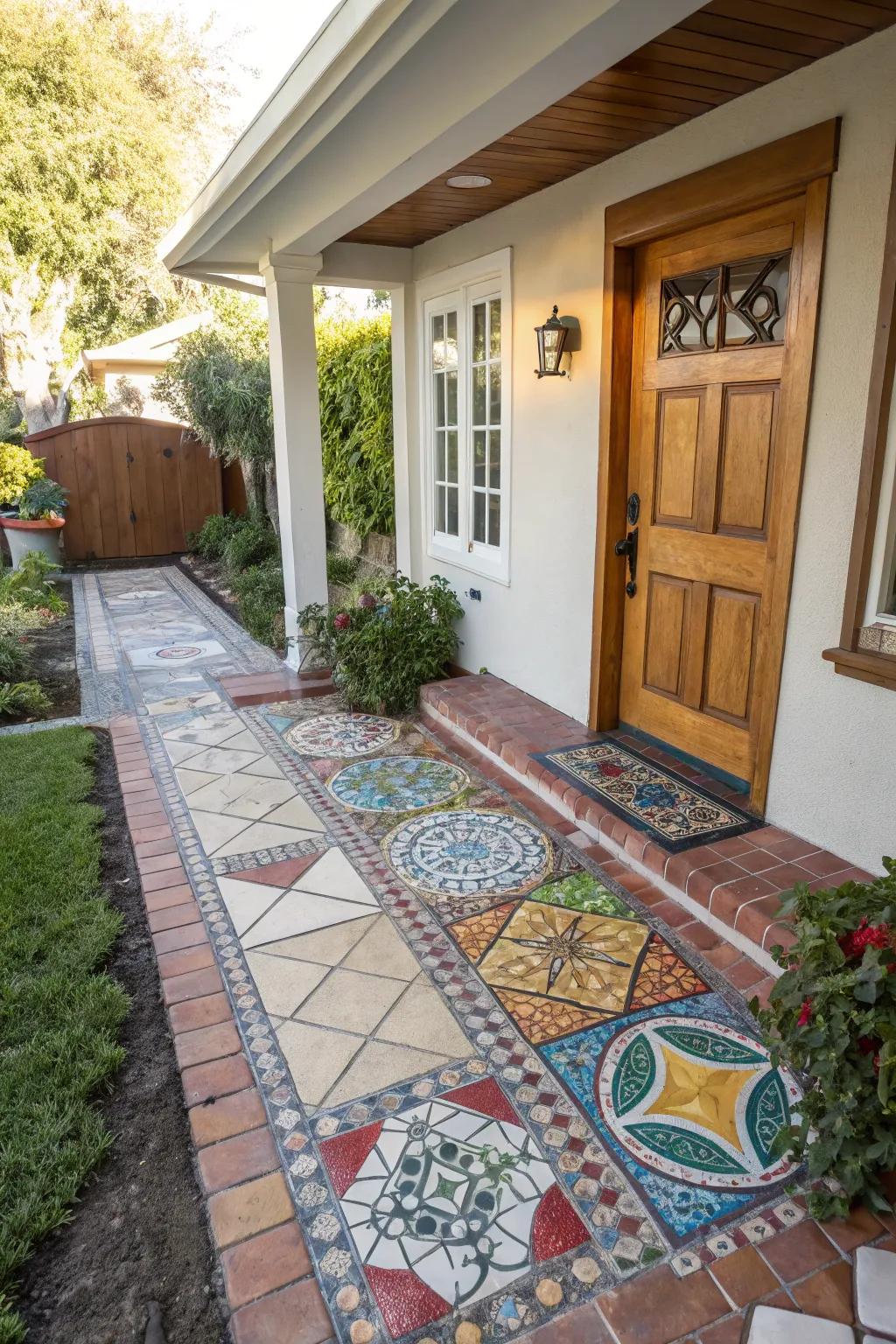 Artistic flooring brings personality and color to your patio.