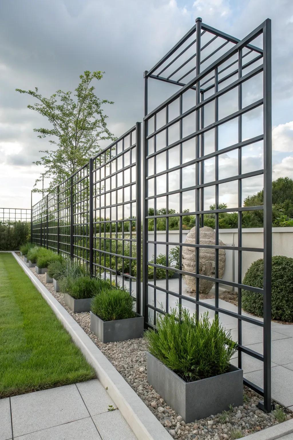 Square lattice offers clean lines and modern appeal.