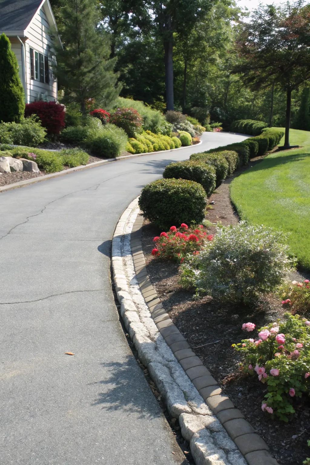 Defined edging adds structure and polish to your driveway