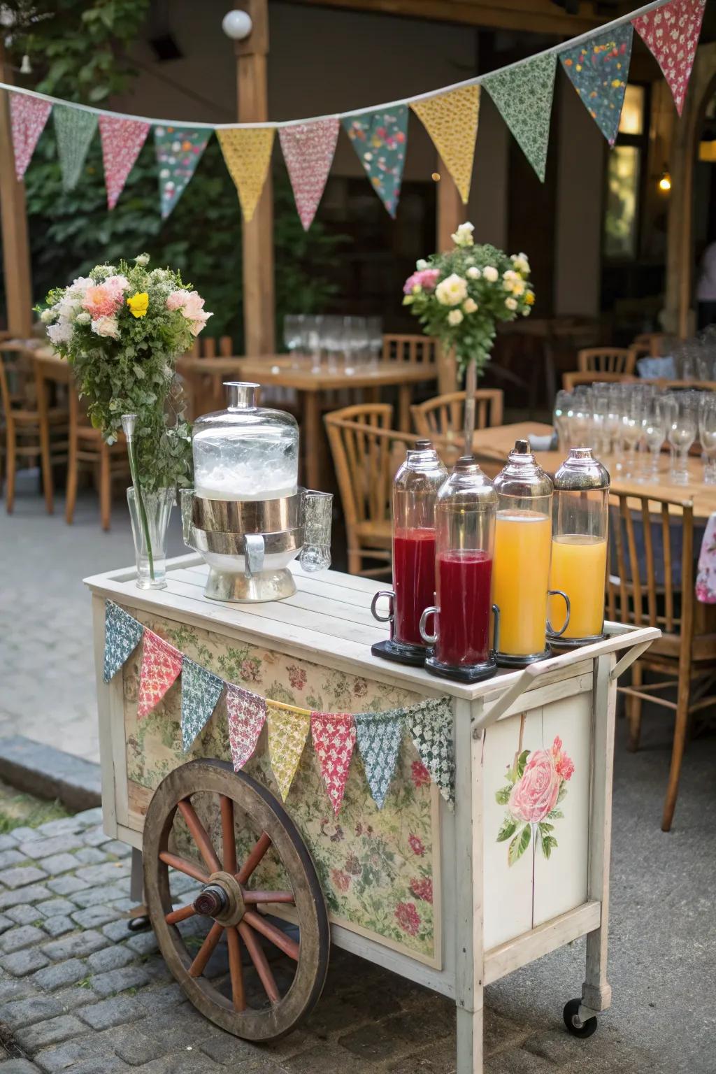 Serve drinks in style with a charming beverage station.