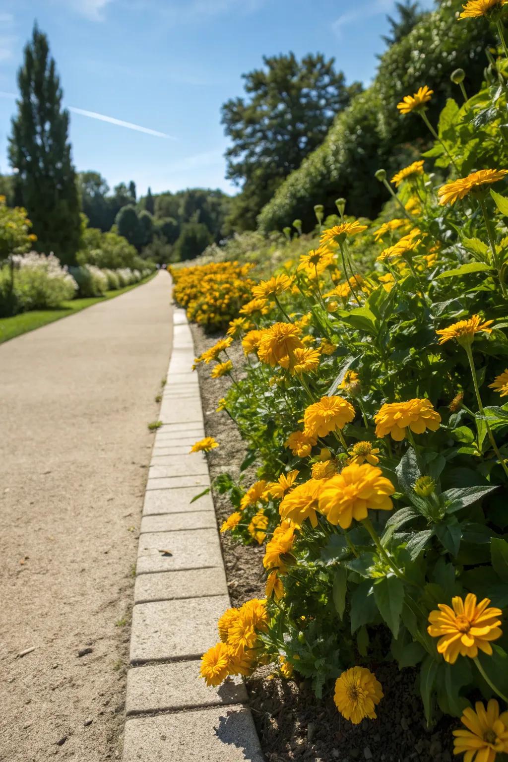 Creeping zinnias offer a sunny splash of color.
