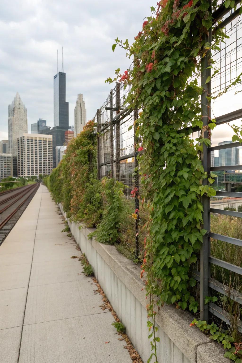 Vertical elements like trellises add height and interest to your hellstrip.