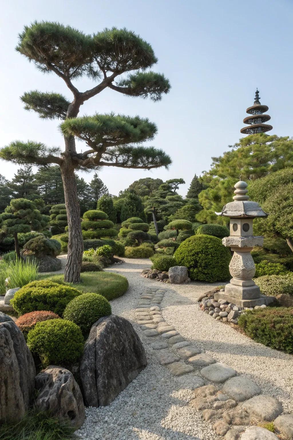 Dwarf pines add height and structure with ease.