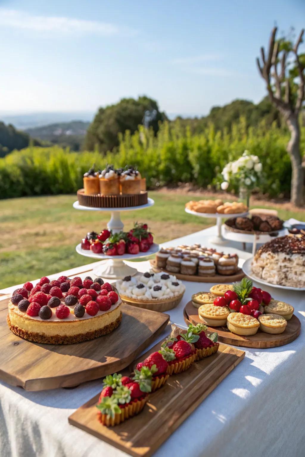A delicious selection of gourmet desserts for a sweet ending.