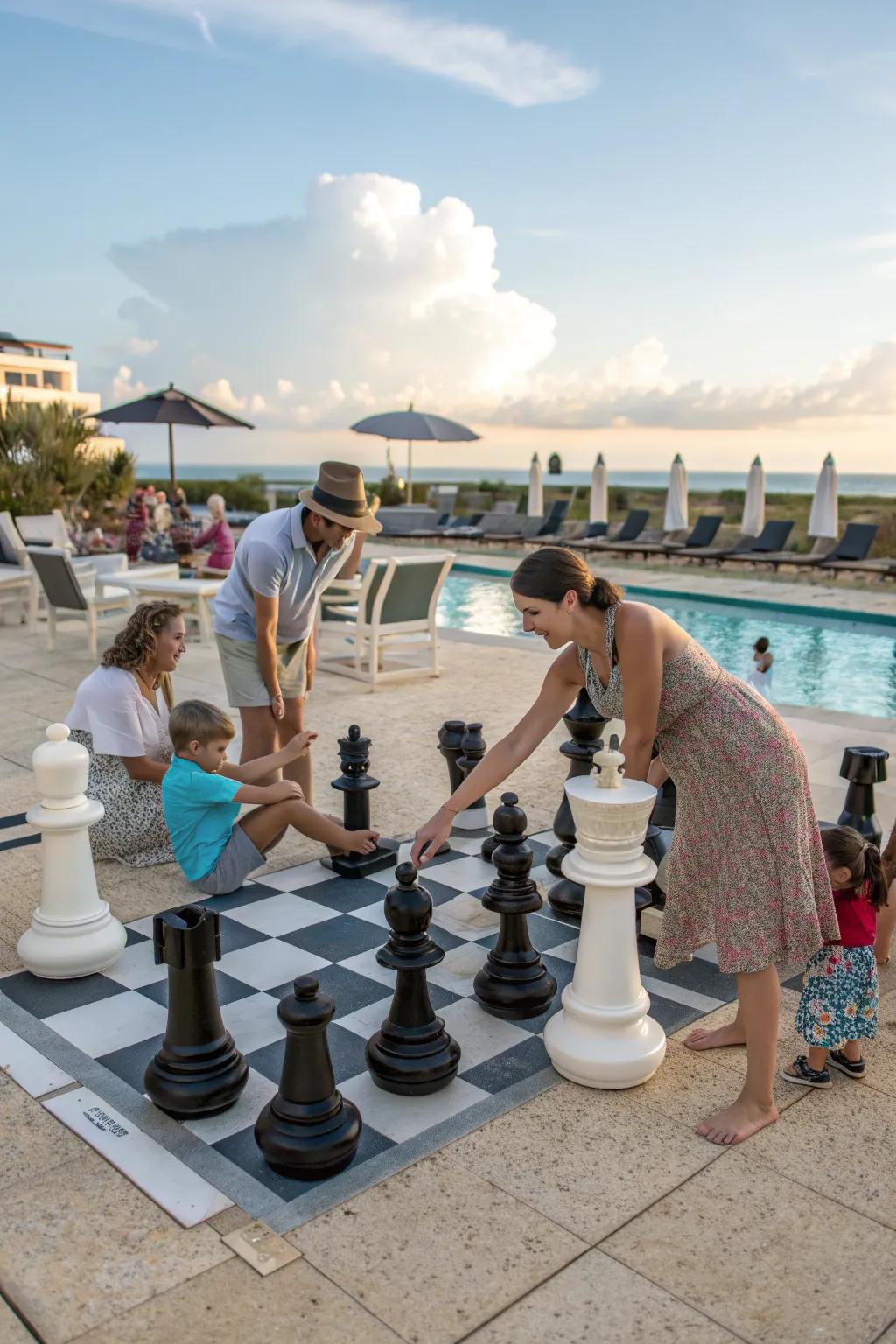 Interactive games provide fun and engagement for guests.