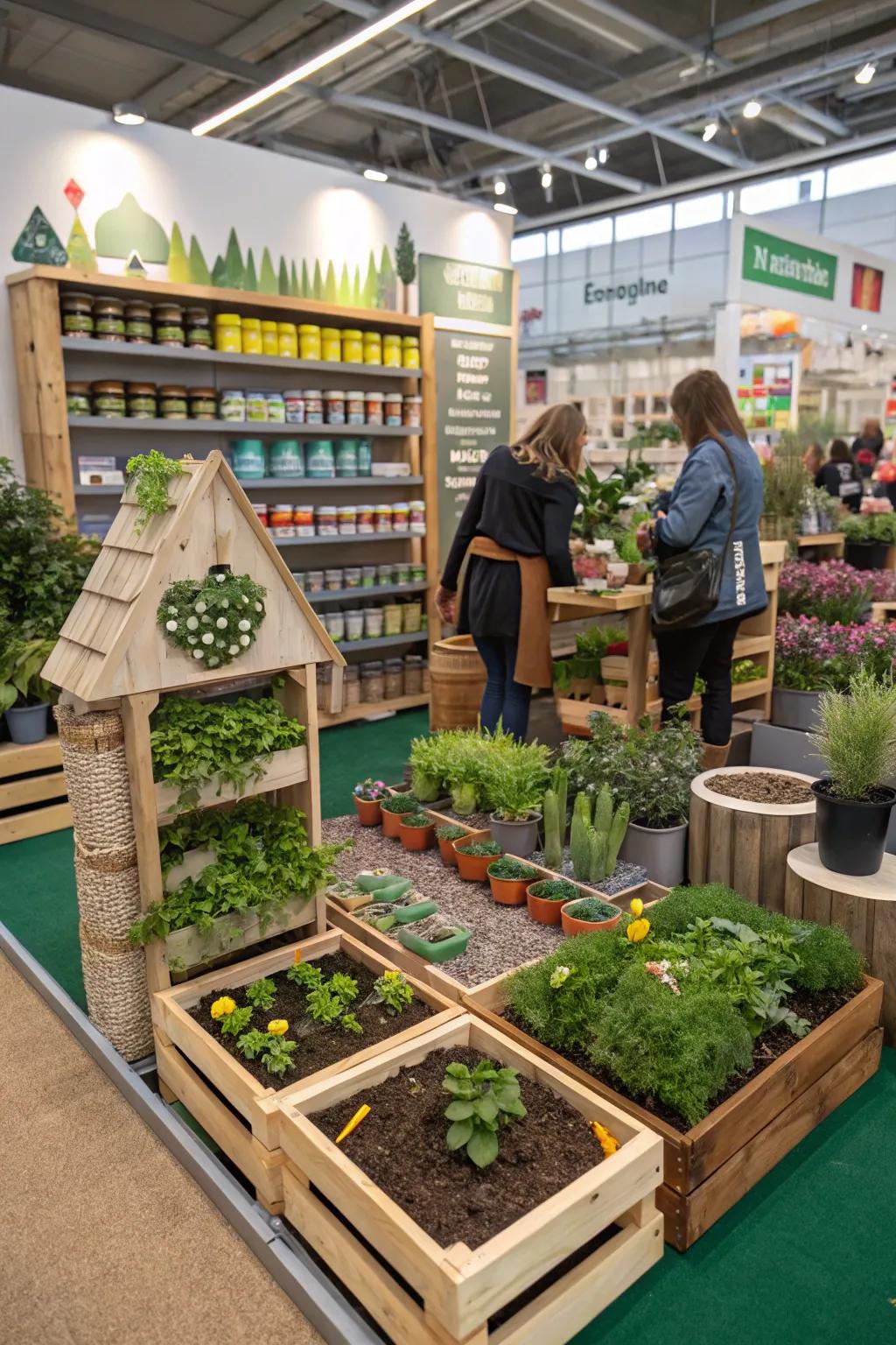 An inspiring garden display with DIY elements.