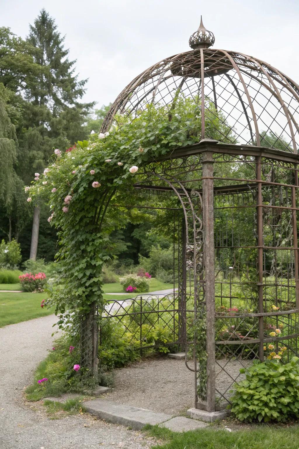 Lattice designs add privacy and natural beauty to gazebos.