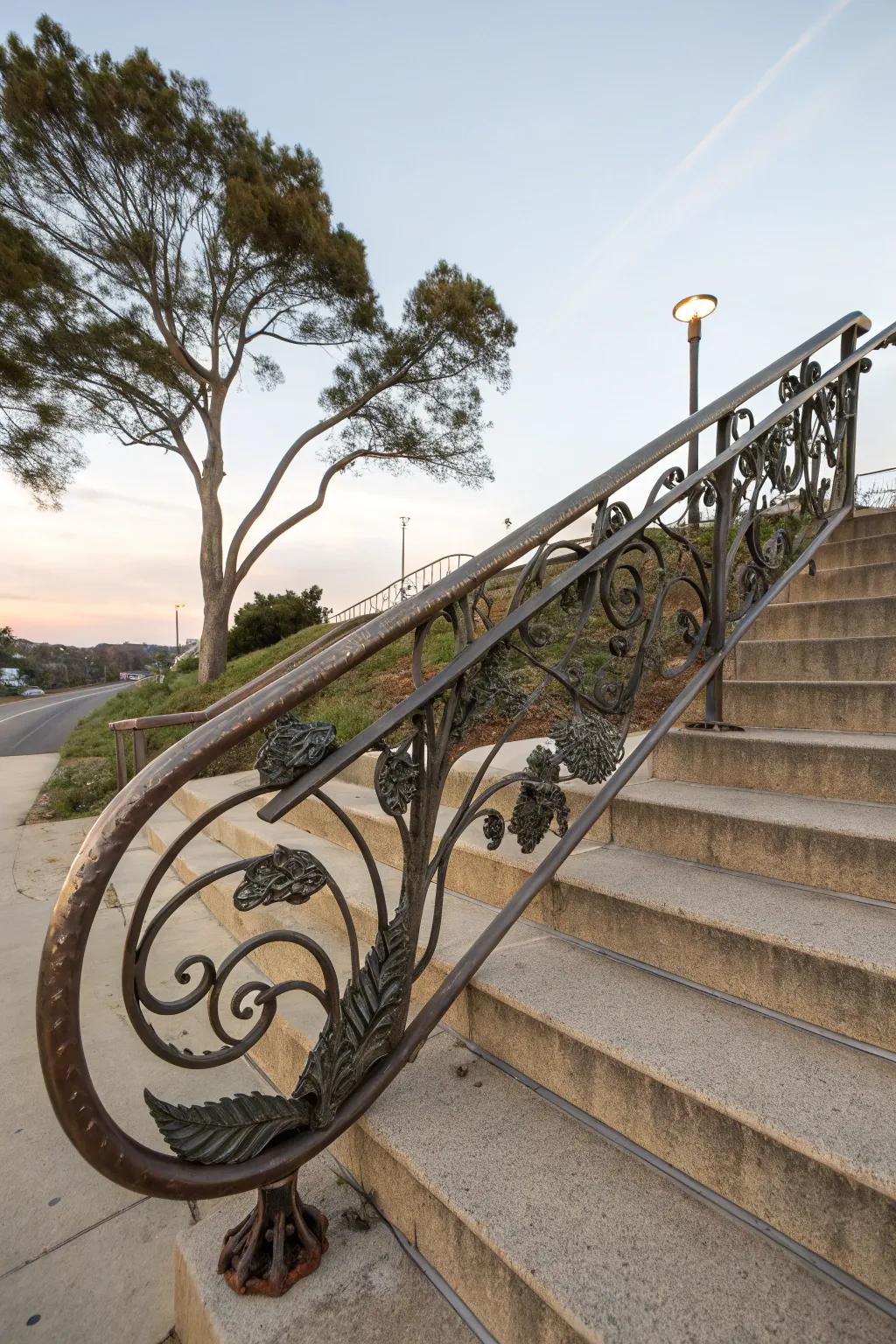 Sculptural handrails transform functional elements into art.