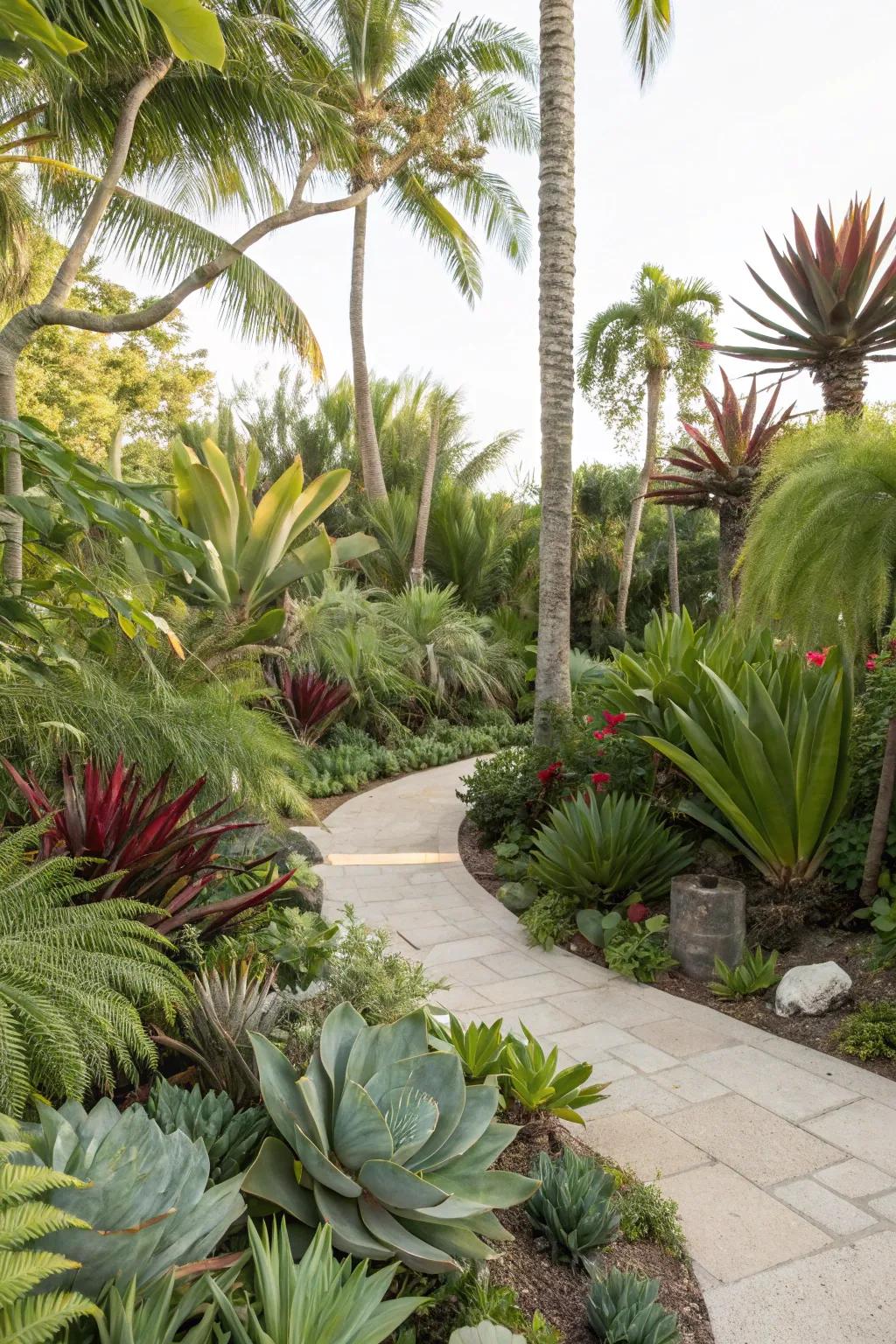 Unusual plant combinations create a unique and harmonious garden design.