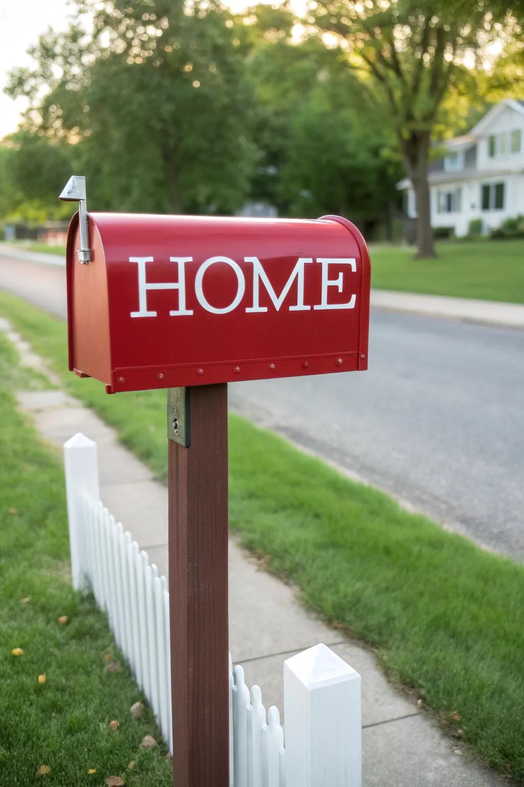 A mailbox featuring bold typography for a graphic touch.