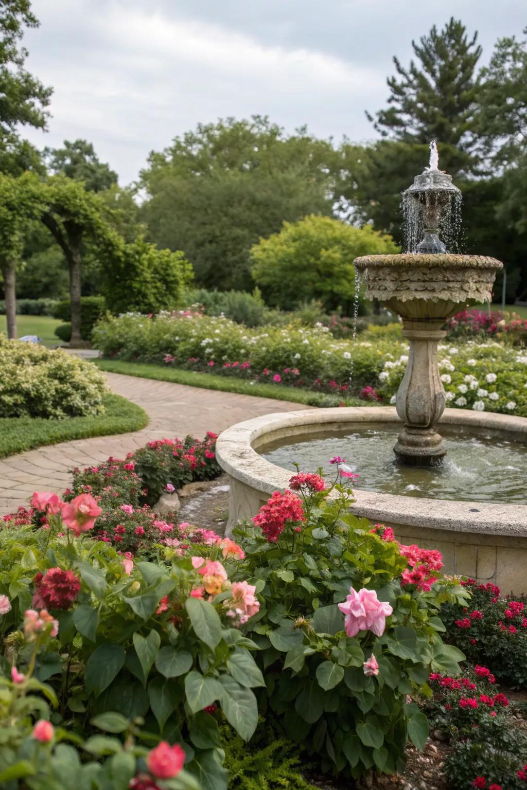 Water features add tranquility and charm.